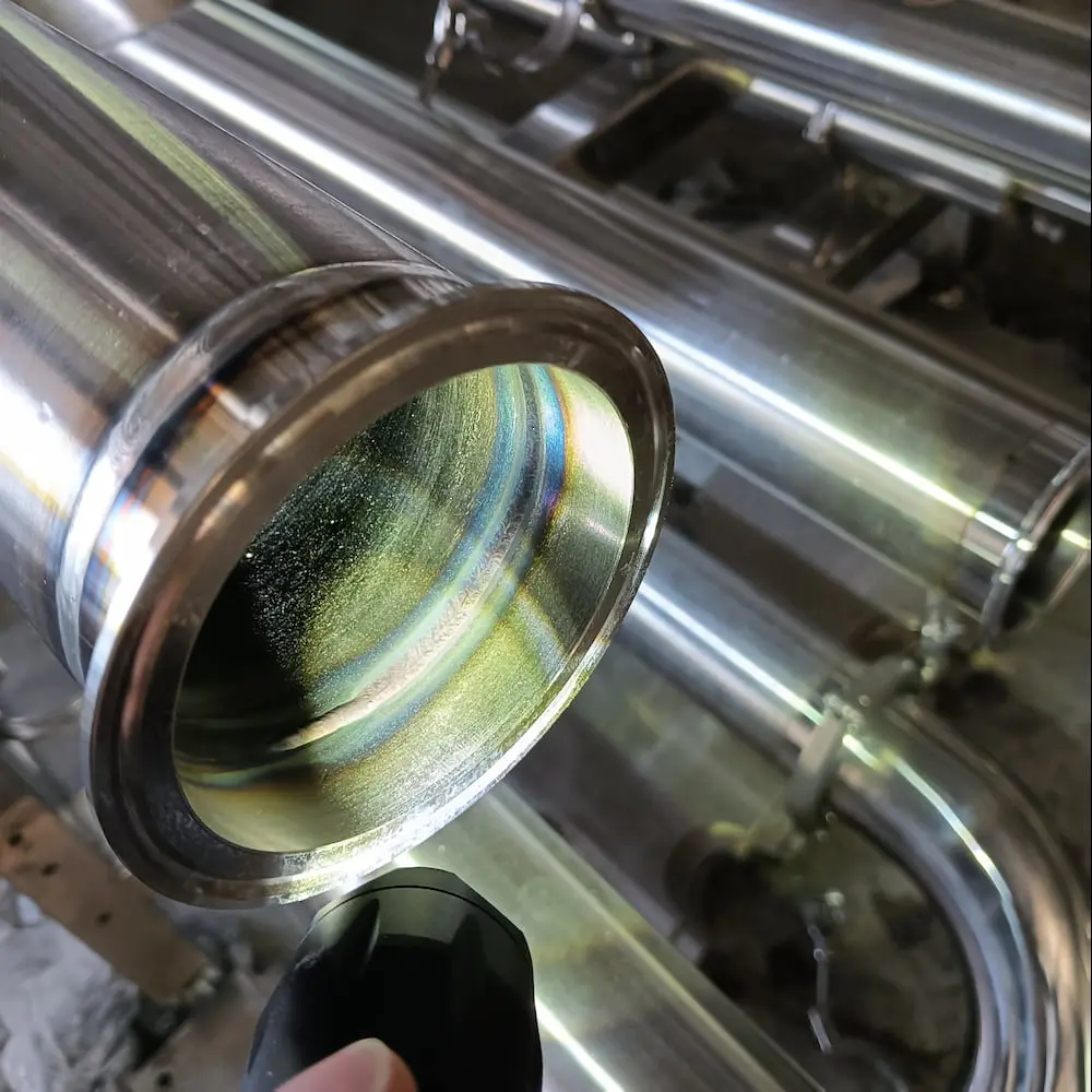 Sanitary pipe double-sided forming welding